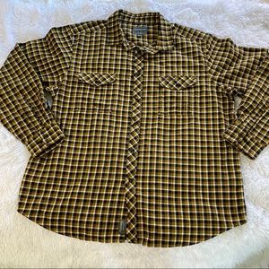 CRAGHOPPERS hiking check button plaid flannel button down shirt size XXL